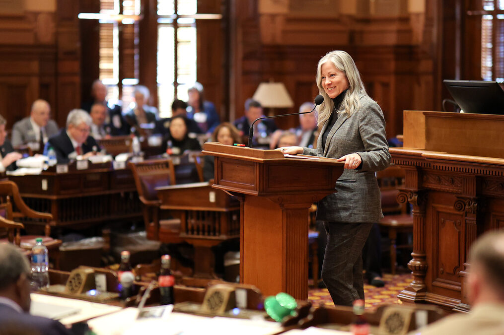 Representative Leesa Hagan (R-Lyons) speaks to HB 909 to modernize Georgia's second chance act
