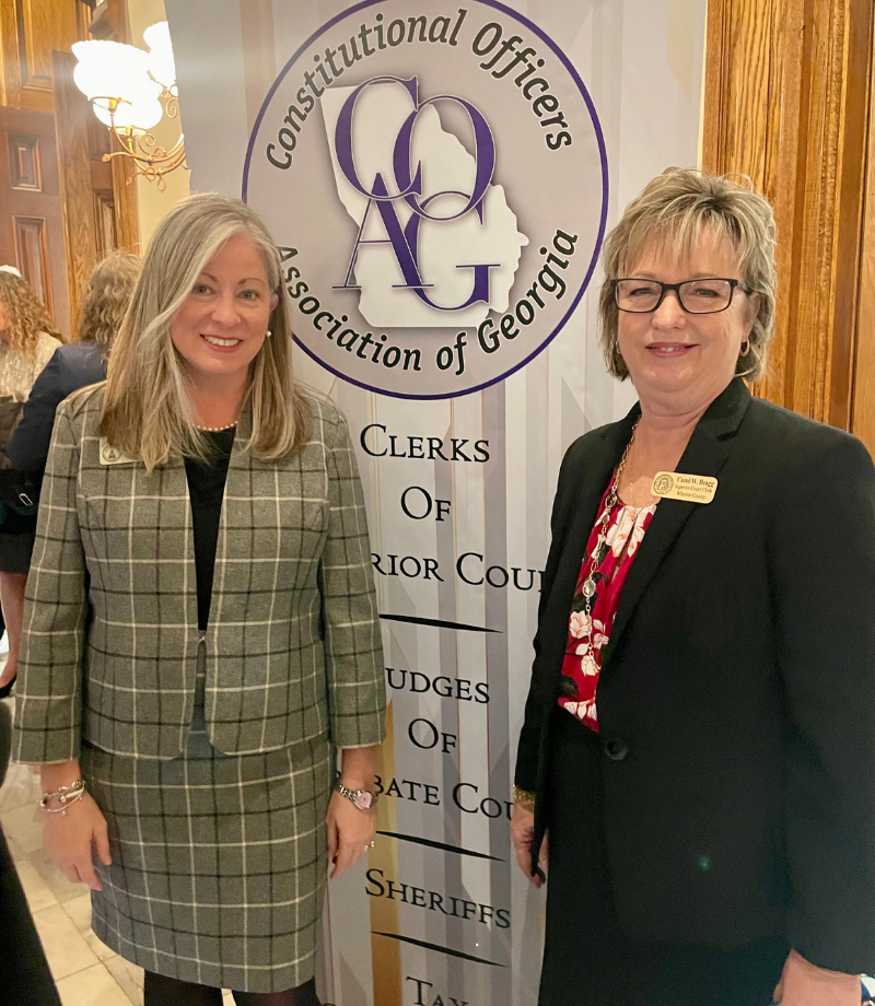 Rep. Leesa Hagan and Wheeler County Clerk of Courts Carol Bragg.