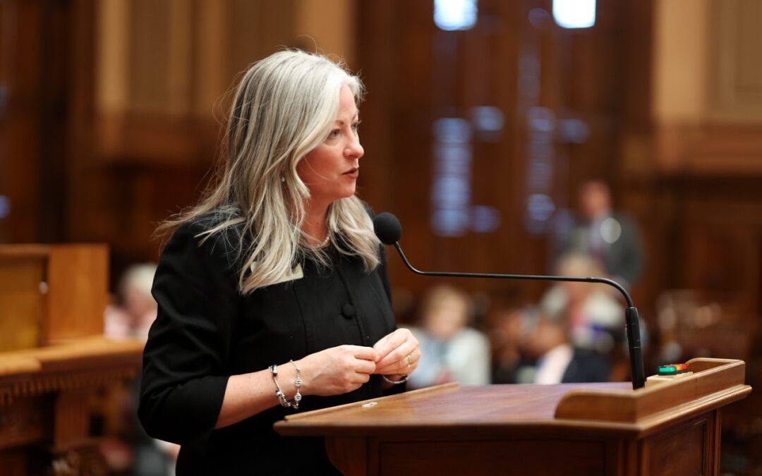 Representative Leesa Hagan speaks to the House