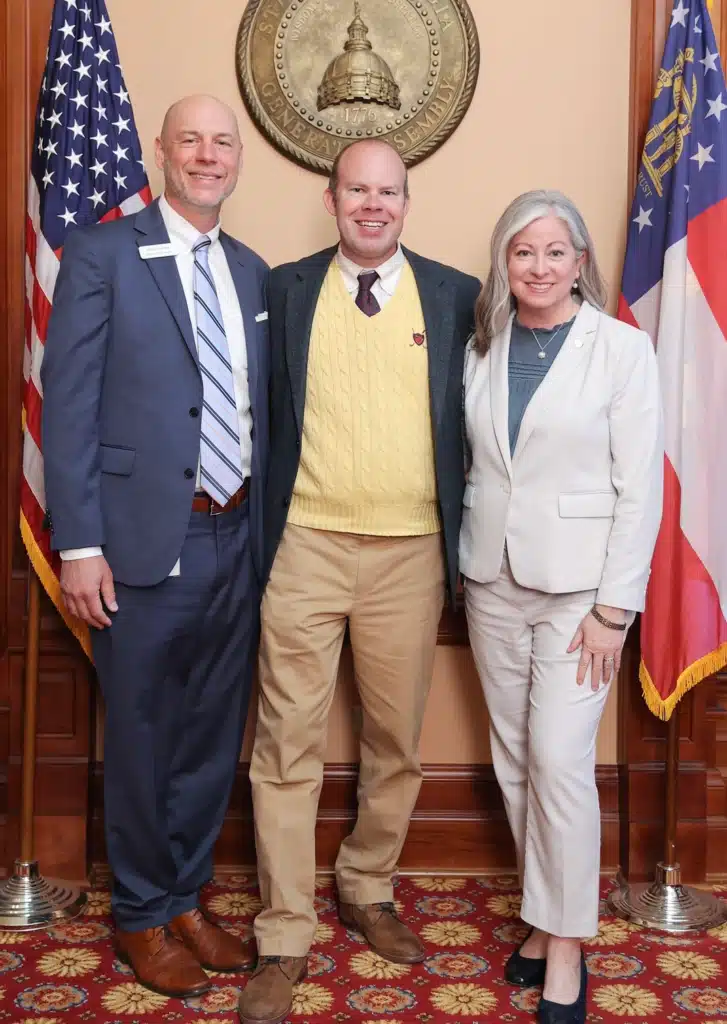 Mike Hagan, Rev. Jason Davis, Representative Leesa Hagan at the Georgia State Capitol