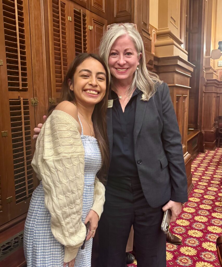Georgia Rep. Leesa Hagan and domestic violence survivor Zee Garcia who helped author HB 1142 creating a domestic violence offender registry