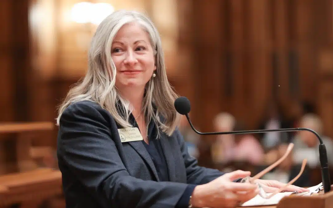 Georgia State Representative Leesa Hagan presents the domestic violence registry bill on Crossover Day